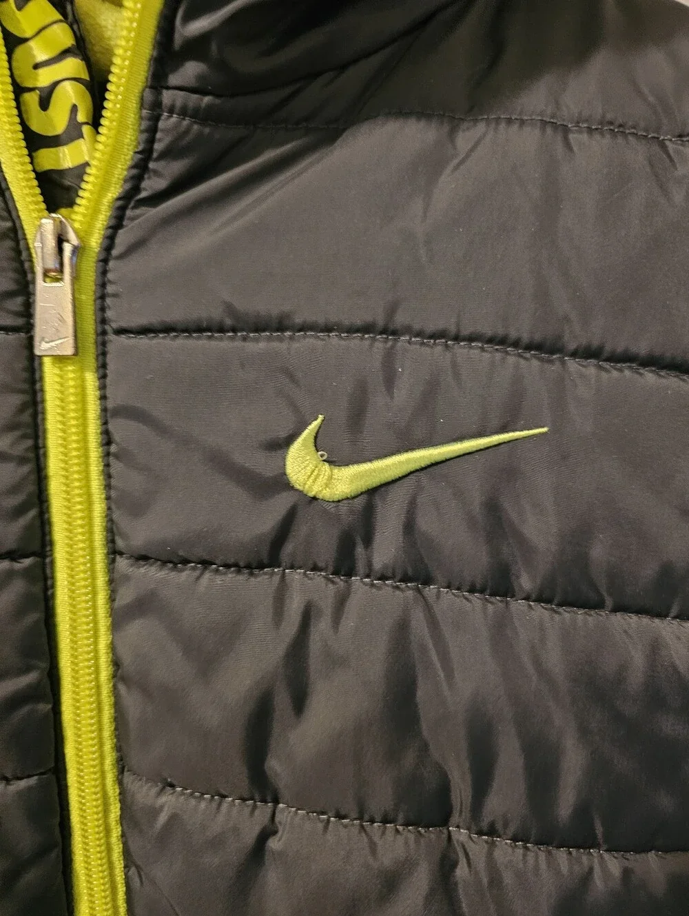 Nike Youth Puffer Jacket Hooded Full Zip Gray Size 7